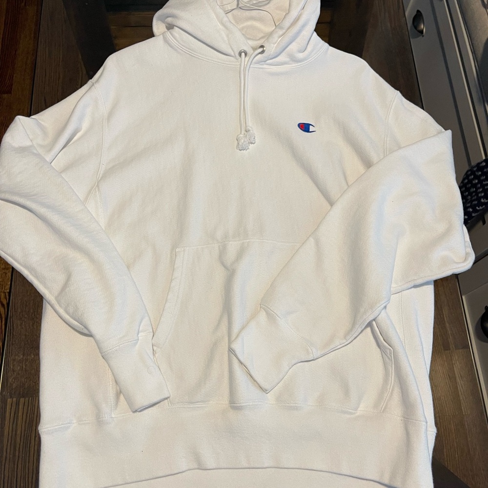 Champion White Reverse Weave Hoodie